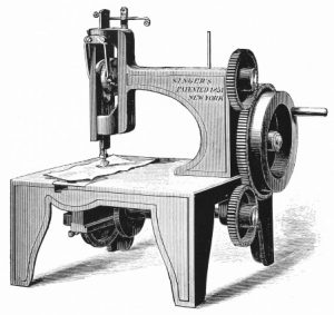 First commercial lockstitch sewing machine by Singer